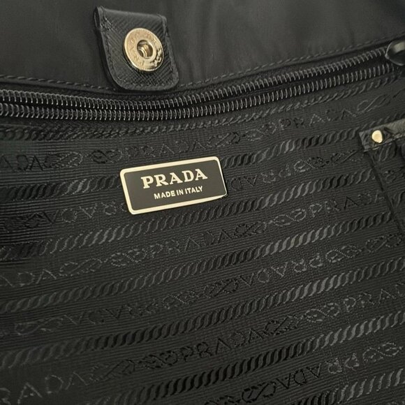 Auth PRADA - Black Nylon Leather Tote Bag - Picture 9 of 9